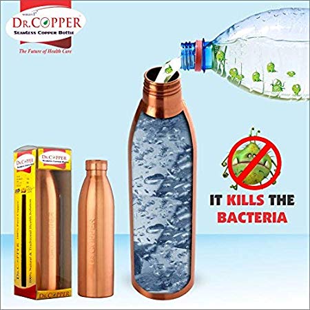 Dr. Copper Water Bottle with New Stylish and Advanced Leak Proof Cap - 500 ml