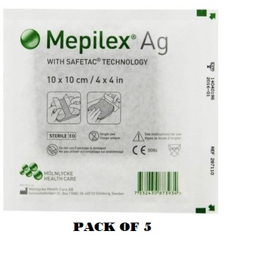 Mepilex Ag Dressing 10cm x 10cm Pack Of 5