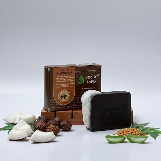 Earthy Sapo Reetha Shampoo Bar for Dry Hair , 100g