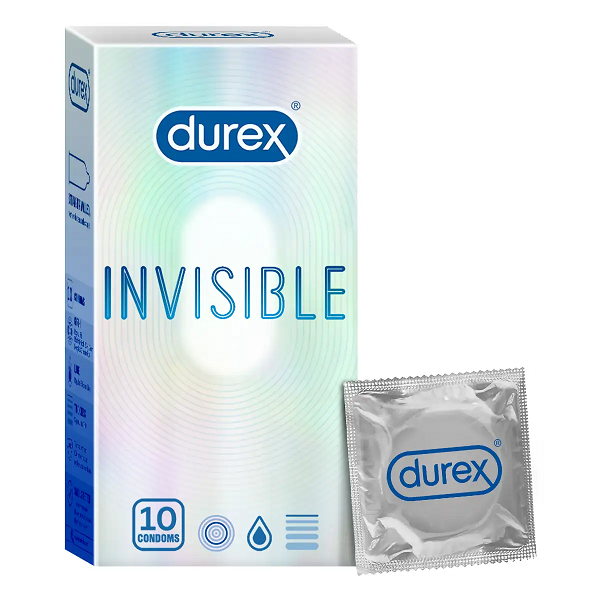 Durex Invisible Super Ultra Thin Condoms, 10 Count