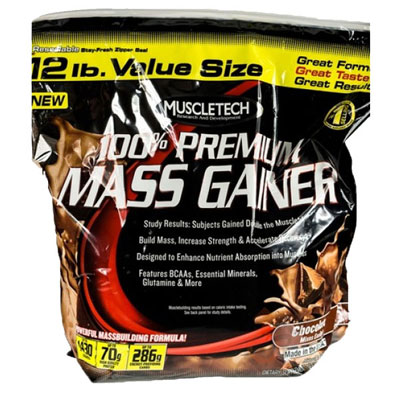 Muscletech 100Perc Premium Mass Gainer , 12 lbs , chocolate