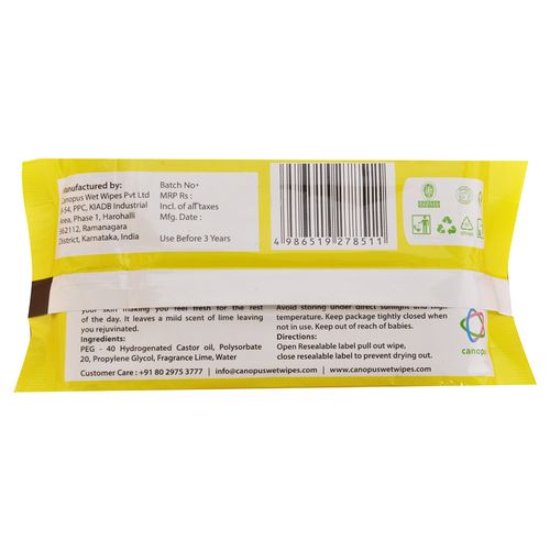 canopus facial wipes lime fragrance