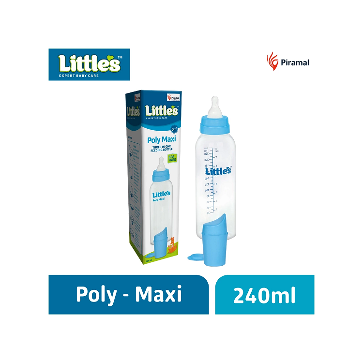 Little's Poly Maxi Blue Feeding Bottle 240ml