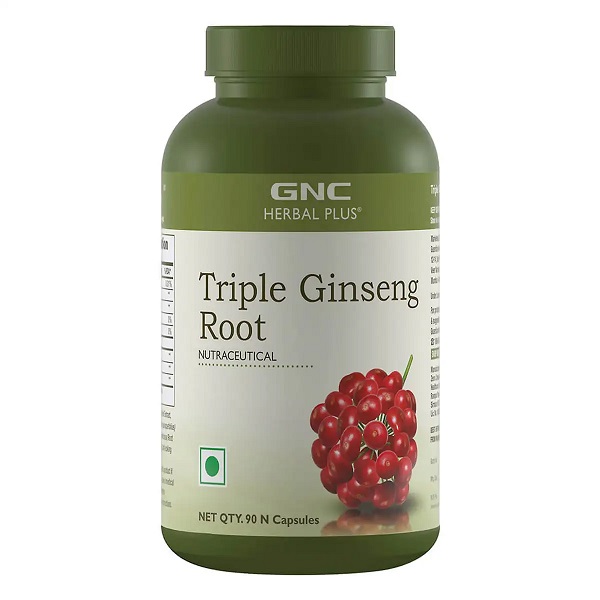 GNC Herbal Plus Triple Ginseng Root 90 Capsules