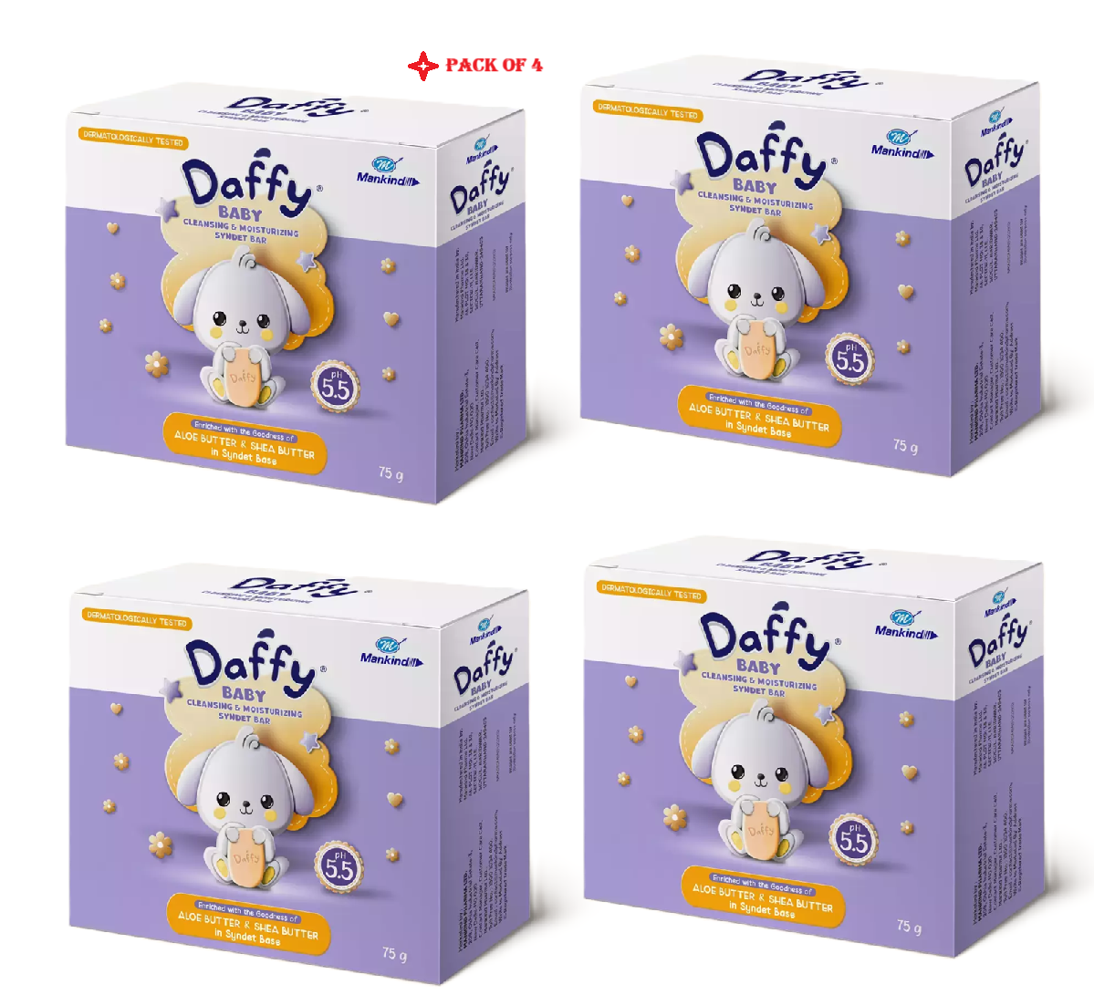 Daffy Bathing Bar 75gm Pack Of 4
