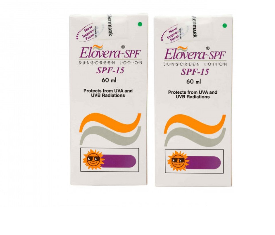 Glenmark Elovera Spf 15 Sunscreen Lotion (60 Ml) - Pack of 2