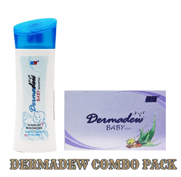 Dermadew Baby Shampoo 80ml With Baby Soap 75gm Combo 