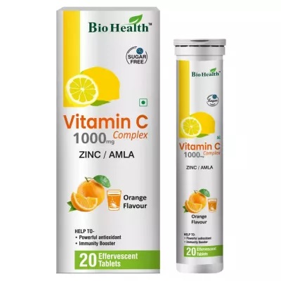 Bio Health Vitamin C + Zinc + Amla, Orange - 20 tablets