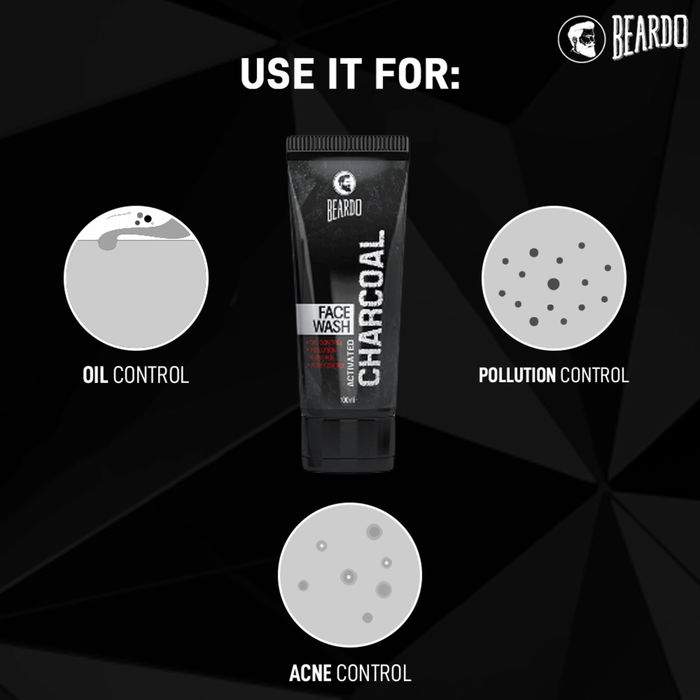 BEARDO ACTIVATED CHARCOAL FACE WASH 100ML