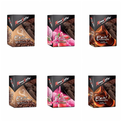 Kamasutra Excite 12s dotted Condoms Assorted Combo Pack of 6