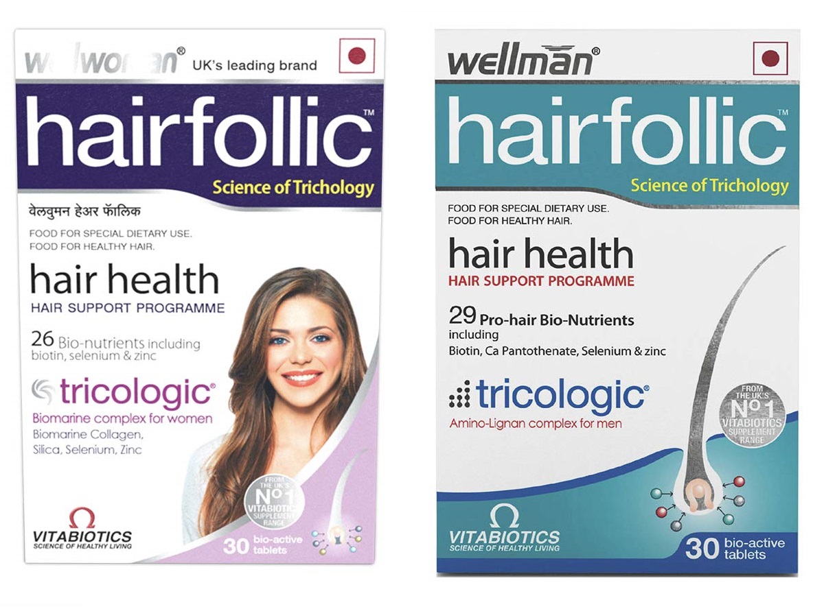 Wellwoman Hairfollic and Wellman Hairfollic 30caps  combo