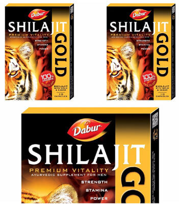 Dabur Shilajit Gold Bharpoor Josh Aur Shakti  10 Caps Pack Of 3
