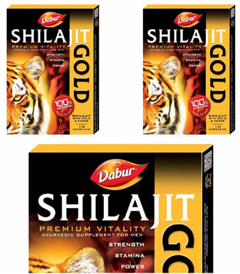 Dabur Shilajit Gold Bharpoor Josh Aur Shakti 10 Caps Pack Of 3