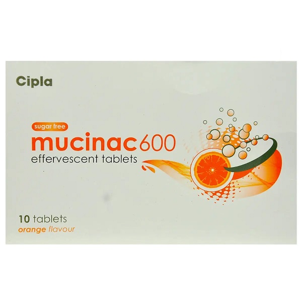 Mucinac 600 Effervescent Tablet Orange Sugar Free