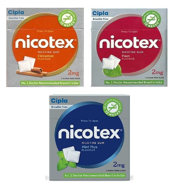 Nicotex Nicotine Pan  Mint Plus  Cinnamon Gums 2 gms x 1 each