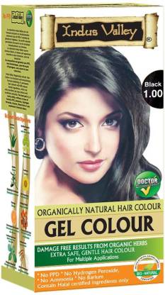 INDUS VALLEY Gel Hair Coloration BLACK NOIR1    220GM