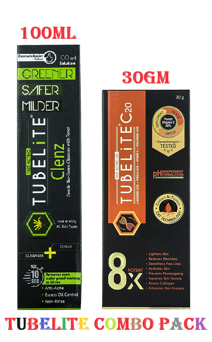 TUBELiTE Clenz Solution 100ml With TUBELiTE C20 30gm Combo 