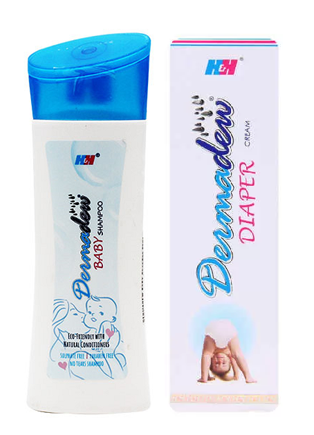 Dermadew Baby Shampoo - 80ml With Diaper Cream - 50gm Combo 
