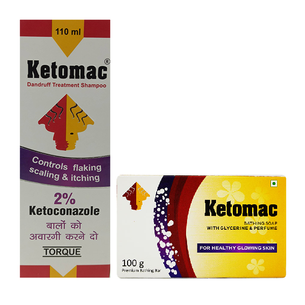 Ketomac Shampoo - 110ml With Premium Bathing Bar - 100gm Combo 