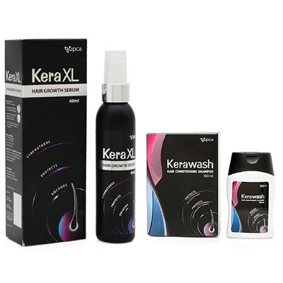 IPCA Kera XL Hair Growth Serum 60ml and Kerawash Hair Conditioning Shampoo 100ml