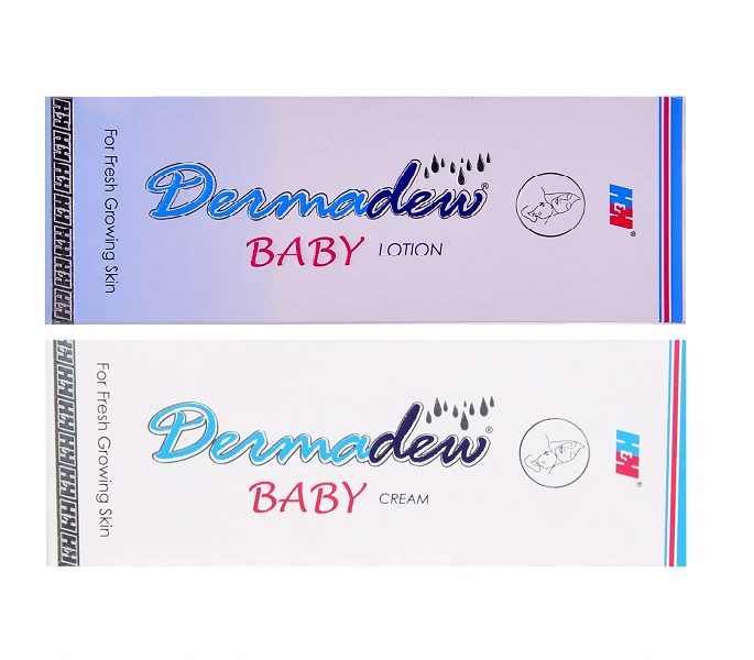 Dermadew Baby Cream - 80gm With Baby Lotion - 80ml Combo