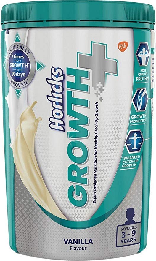 Horlicks Growth Plus – Health and Nutrition Drink 400 g Pet Jar Vanilla Flavor