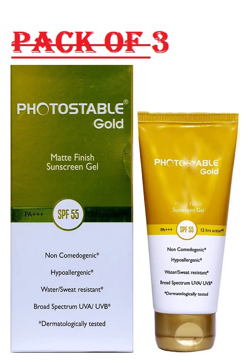 Photostable Gold Spf 55 Gel 50gm Pack Of 3