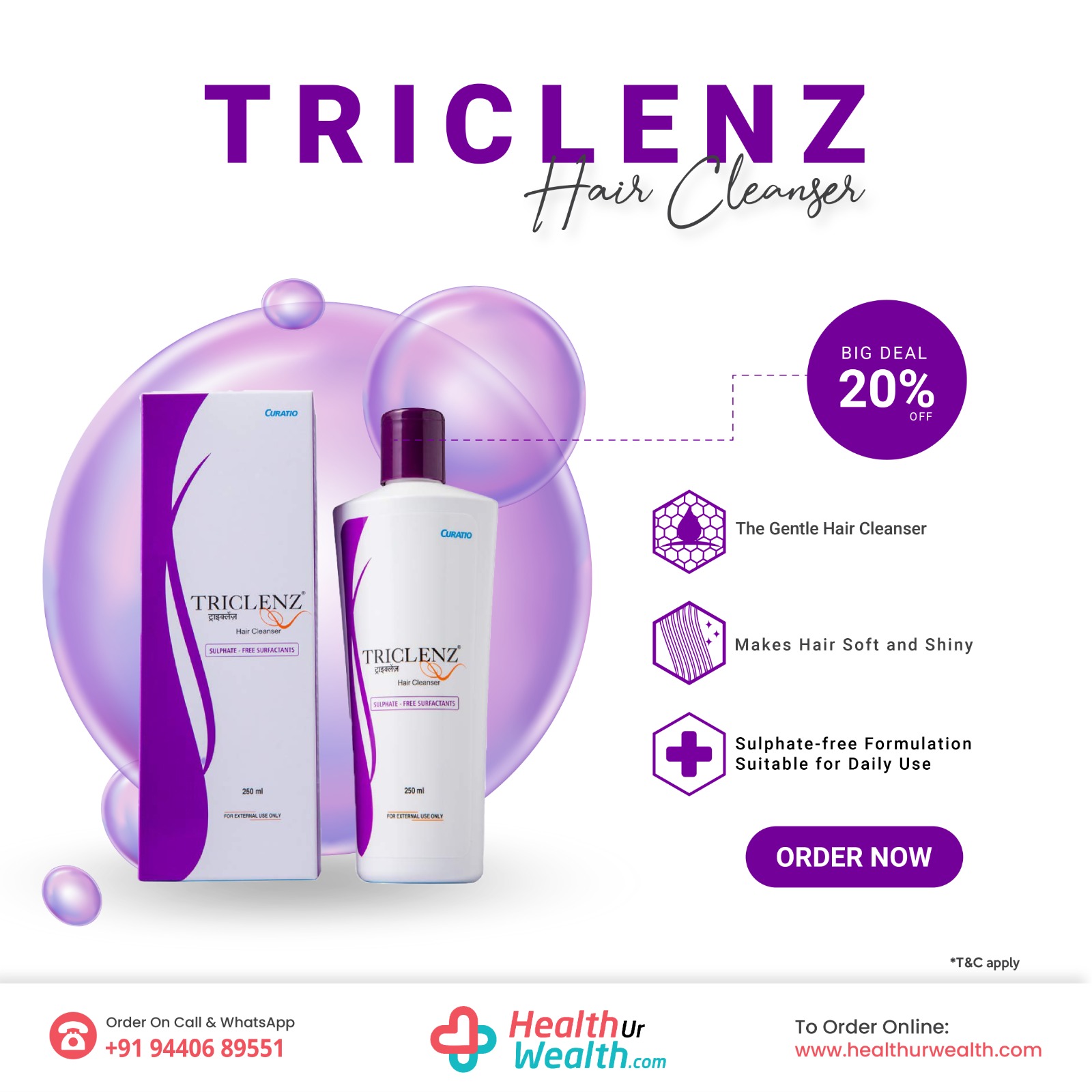 Buy CURATIO Triclenz Hair 250 ml Online at desertcartINDIA