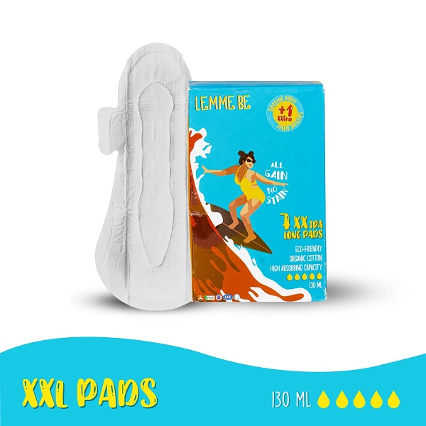 Lemme Be XXl Sanitary Pads Rash Free Sanitary Pads 100% Organic Biodegradable Pads