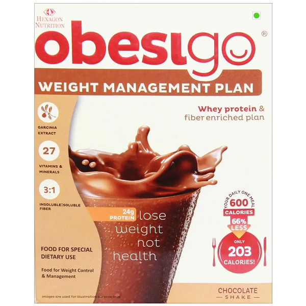 Obesigo Weight Management Plan Chocolate Flavored Sachets 7 x 58gm