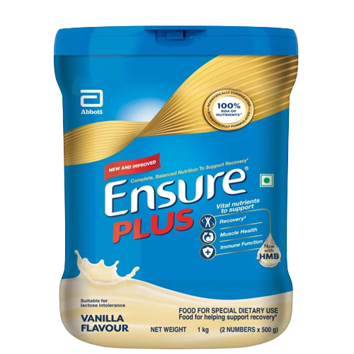 Ensure Plus Complete, Balanced Nutrition Drink Vanilla Flavour Powder for Adults, 1 kg