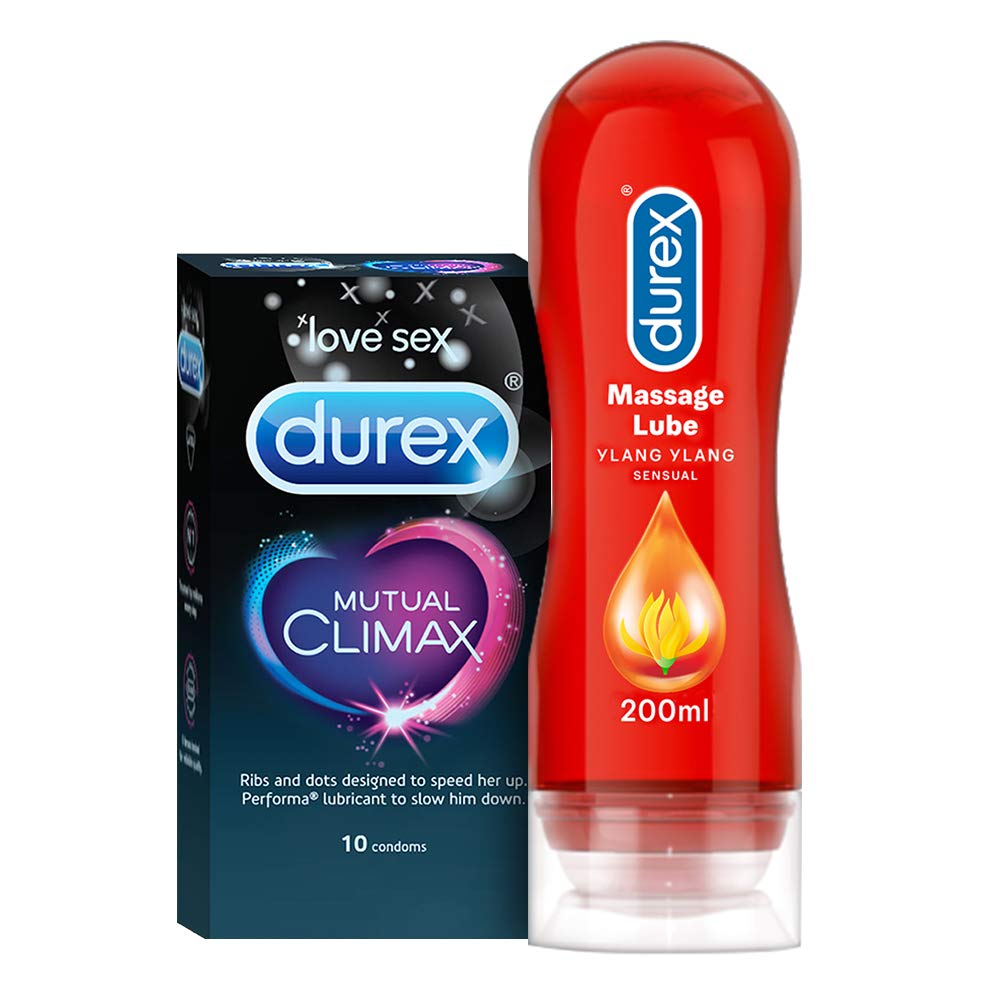 Durex Mutual Climax Condoms - 10s plus Durex Play Massage 2in1 Sensual - 200 ml