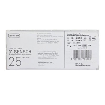 Glucocard 01 Sensor Blood Glucose 25Test Strips