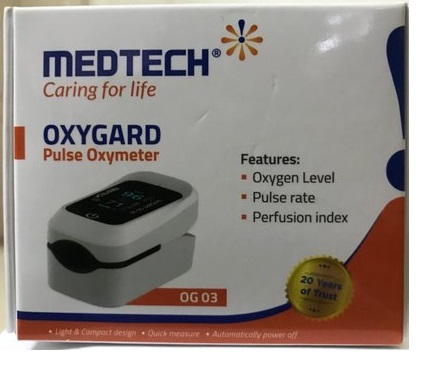 Medtech Pulse Oxymeter Model OG-03 with Features Oxygen Level, Pulse Rate, Perfusion Index