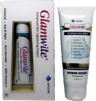 Glamwite 20gm Cream & 70gm Face Wash Combo 