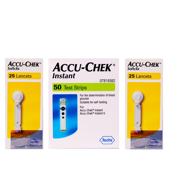 Accu-Chek Instant Test Strips 50 & Softclix Lancets 50 Combo
