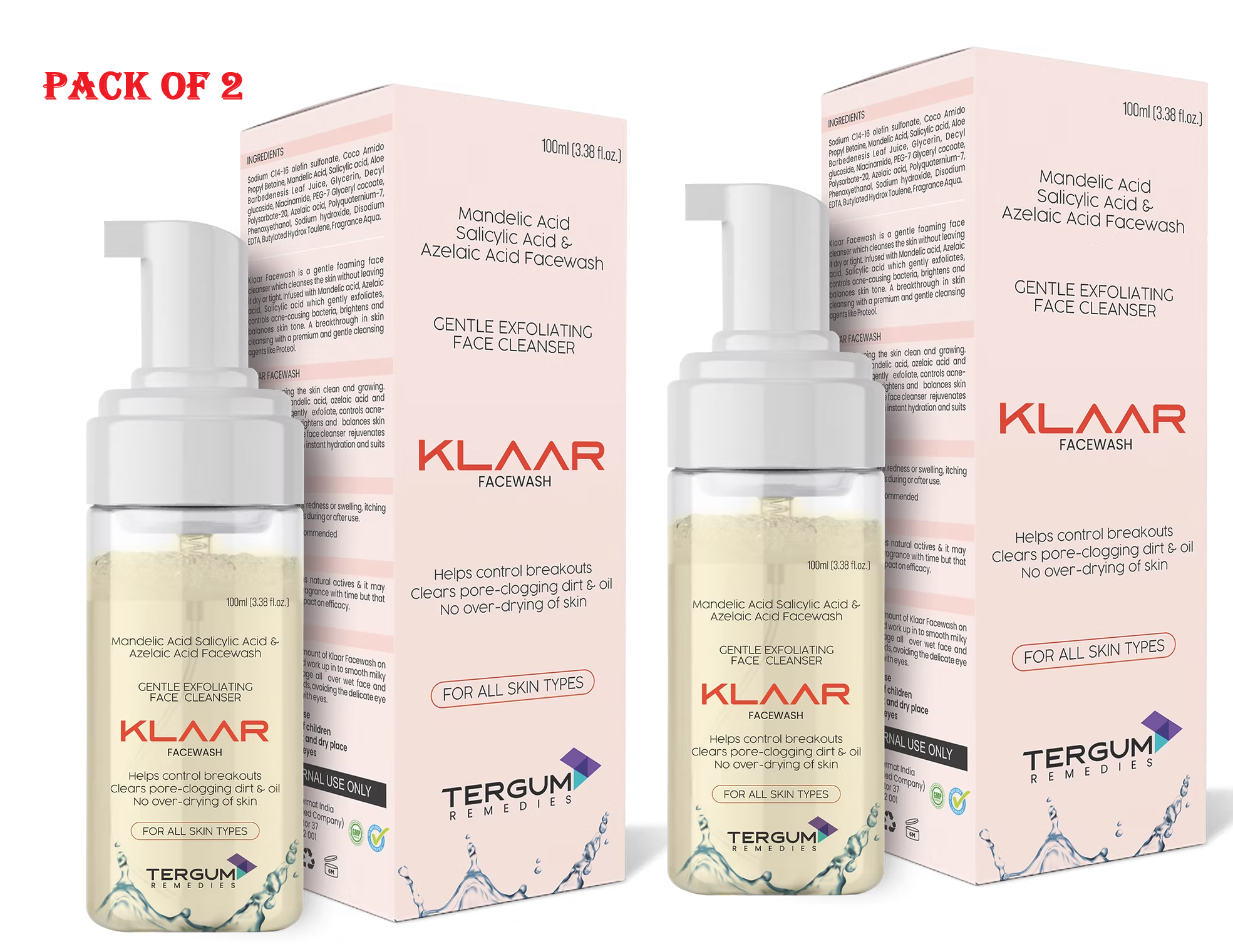 Klaar Face Wash 100 ml pack of 2
