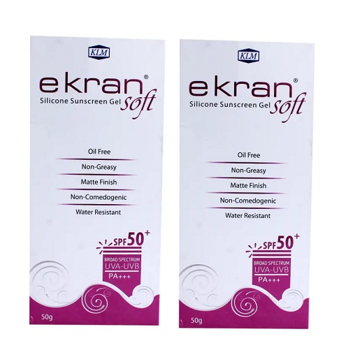 Ekran Soft Spf 50,Plus Sunscreen Gel 50gm Pack Of 2