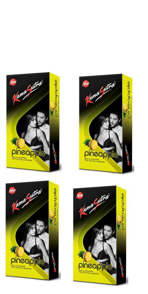 KAMASUTRA PINEAPPLE 10 CONDOMS  PACK OF 4