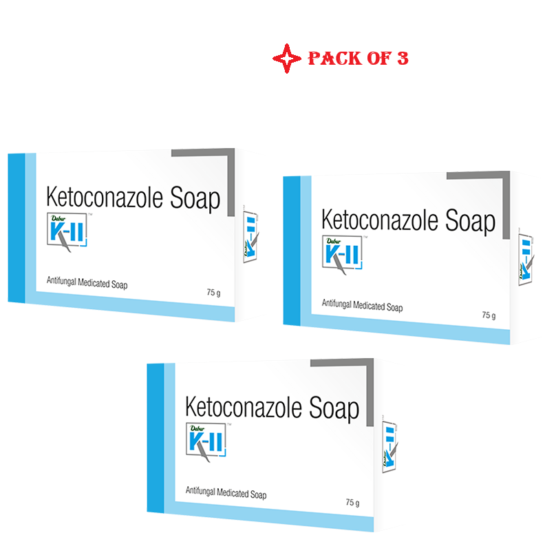 Dabur K II Anti Fungal Medicated Soap 75 gm pack of 3