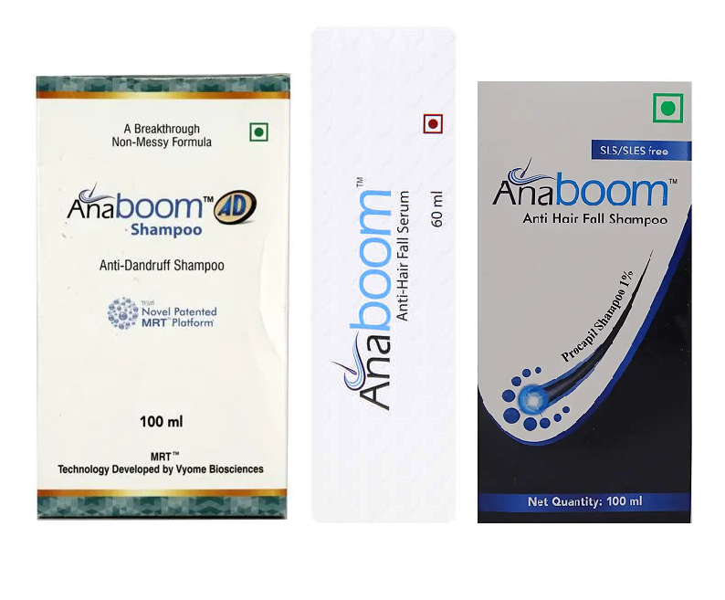 Anaboom AD Shampoo -100ml And AHF Serum - 60ml And AHF Shampoo - 100ml Combo 