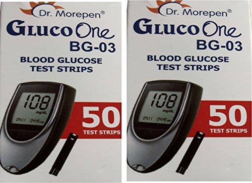 Dr. Morepen Gluco One BG-03 Blood Glucose Test Strips, 50 Count Pack Of 2