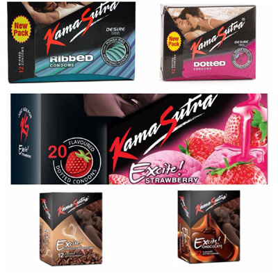 Kamasutra Condoms Desire and excited Combo Assorted Pack of 5