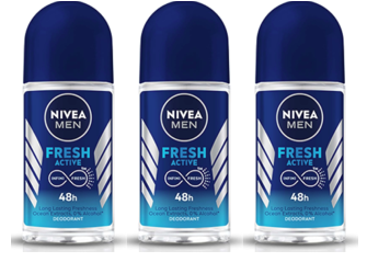 NIVEA  FRESH ACTIVE ROLL ON FOR MENS 50ML PACK OF 3