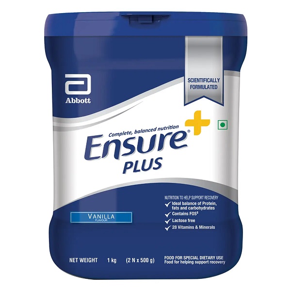 Ensure Plus Complete, Balanced Nutrition Drink Vanilla Flavour Powder for Adults, 1 kg