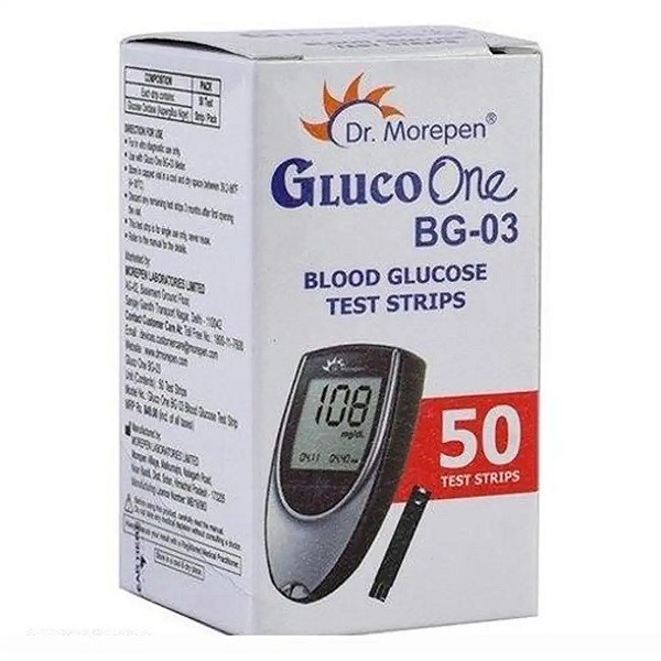 Dr. Morepen Gluco One BG-03 Blood Glucose Test Strips, 50 Count