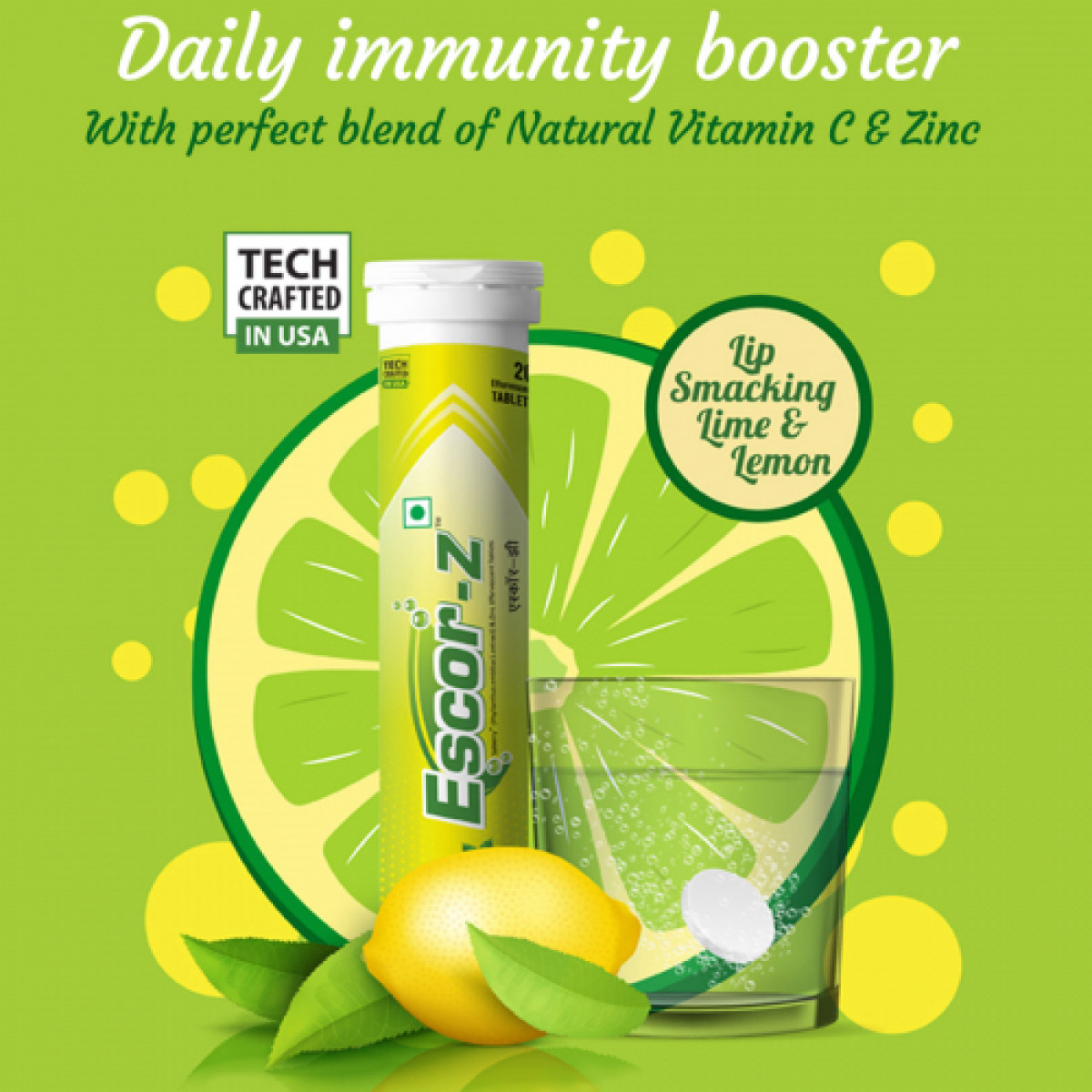 Escor Z Lime & Lemon Effervescent Tablet 20's