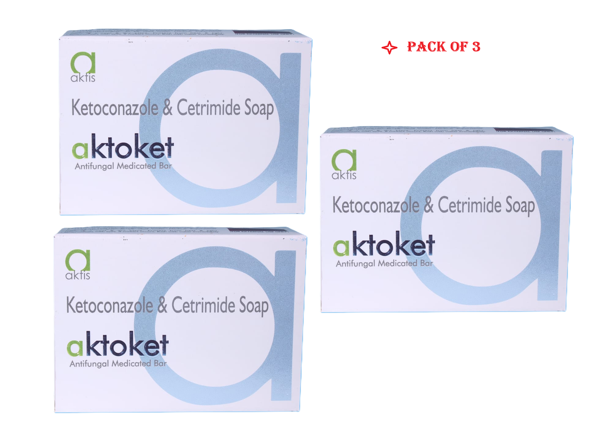 Aktoket Medicated Bar Soap 100 gm pack of 3